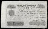 British Provincial, Norfolk, King’s Lynn, Lynn R[egi]s & Norfolk Bank, Ten Pounds, 6 September 1888, A 10369, for...