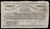 British Provincial, Norfolk, Norwich, Norwich Crown Bank & Norfolk & Suffolk Bank, Five Pounds, 17 September 1868, A...