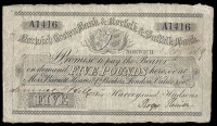 British Provincial, Norfolk, Norwich, Norwich Crown Bank & Norfolk & Suffolk Bank, Five Pounds, 21 February 1869, A...