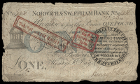 British Provincial, Norfolk, Norwich, Norwich & Swaffham Bank, One Pound, 8 October 1822, G 7436, for Thomas...