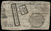British Provincial, Norfolk, Norwich, Norwich & Swaffham Bank, Ten Pounds, 3 April 1822, B 10208, for Thomas...