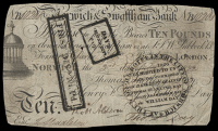British Provincial, Norfolk, Norwich, Norwich & Swaffham Bank, Ten Pounds, 3 April 1822, B 10208, for Thomas...