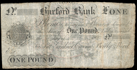 British Provincial, Oxfordshire, Burford, Burford Bank, One Pound, 182–, unissued, for Pitt, Gardner, Croome,...