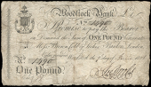British Provincial, Oxfordshire, Woodstock, Woodstock Bank, One Pound, 9 June 1806, no. 1490, signed by Joseph...