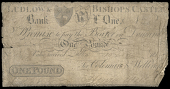 British Provincial, Shropshire, Ludlow, Ludlow & Bishops Castle Bank, One Pound, 10 November 1811, no. 366, for...