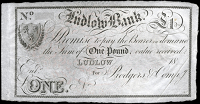 British Provincial, Shropshire, Ludlow, Ludlow Bank, One Pound, 18—, unissued, for Prodgers & Co (Outing 1294I;...