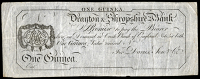 British Provincial, Shropshire, Market Drayton, Drayton & Shropshire Bank, One Guinea, unissued ‘Pay on Demand in...