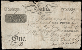 British Provincial, Somerset, Bath, Bath Bank, One Pound, 29 July 1809, J 829, for Messrs Morrish & Co, signed by...