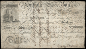 British Provincial, Suffolk, Bury St Edmunds, Suffolk and Essex Bank, Ten Pounds, 13 October 1819, M 5579, for James...