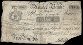 British Provincial, Sussex, Arundel, Arundel Bank, Five Pounds, 5 August 1839, no. 5906, for James Hopkins & John...