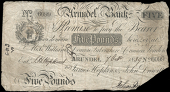 British Provincial, Sussex, Arundel, Arundel Bank, Five Pounds, 7 October 1839, no. 6099, for James Hopkins & John...