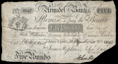 British Provincial, Sussex, Arundel, Arundel Bank, Five Pounds, 18 August 1840, no. 6647, for James Hopkins & John...