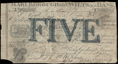 British Provincial, Wiltshire, Marlborough, Marlborough and Wilts Old Bank, Five Pounds, 11 October 1817, no. 19304,...
