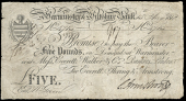 British Provincial, Wiltshire, Warminster, Warminster & Wiltshire Bank, Five Pounds, 15 August 1818, no. 4715, for...