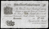 British Provincial, Wiltshire, Warminster, Wilts & Dorset Banking Co, Ten Pounds, 18—, no. 5202, unissued (Outing...