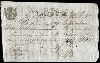 British Provincial, Yorkshire, York, York Old Bank, Ten Pounds, 7 April 1781, no. 3/66, Pay Mr William Morgan or ...