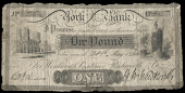 British Provincial, Yorkshire, York, York Bank, One Pound, 20 May 1824, no. 815, for Wentworth, Chaloner &...