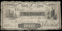 British Provincial, Yorkshire, York, York Bank, One Pound, 20 May 1824, no. 815, for Wentworth, Chaloner &...