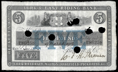 British Provincial, Yorkshire, York, York & East Riding Bank, Five Pounds, 9 March 1918, no. 86258, for Beckett &...