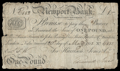 British Provincial, Wales, MONMOUTHSHIRE, Newport, Newport Bank, One Pound, 20 May 1812, E 882, for Harrison, Jones...