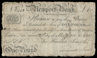 British Provincial, Wales, MONMOUTHSHIRE, Newport, Newport Bank, One Pound, 20 May 1812, E 882, for Harrison, Jones...
