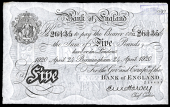 Bank of England, Ernest Harvey (1918-25), Five Pounds, 24 April 1920, U/37 26135, Birmingham (Dugg. B209a). Light...