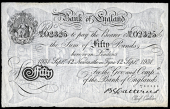 Bank of England, Basil Catterns (1929-34), Fifty Pounds, 12 September 1931, 62/X 02325, Newcastle-upon-Tyne (Dugg....