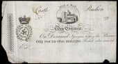 Isle of Man, Royal Manx Fencibles, Castle Rushen, One Guinea, 179–, unissued (Quarmby 202; Pick S111). Light...