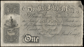 Isle of Man, Douglas Bank Co, One Pound, 18—, unissued, uniface (Quarmby 219). Small hole at upper right side and...