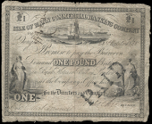 Isle of Man, Isle of Mann Commercial Banking Co, One Pound, 23 October 1838, no. 4788, signatures of William Dickie...