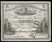 Isle of Man, Isle of Mann Commercial Banking Co, One Pound, 1 May 1848, A 1674, signatures of John Jackson and W.D....