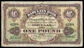 Isle of Man, Barclays Bank Ltd, One Pound, 12 March 1958, no. 43304, Hall-Butterworth signatures (Quarmby 389; Pick...