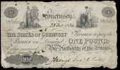 Guernsey, States, One Pound, 23 December 1834, A 2620, signatures of J. Collings and Fred C. Lukis (McCammon GN15;...