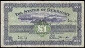 Guernsey, States, One Pound, 1 January 1950, 6/R 3574, signature of L.A. Guillemette (McCammon GN 44; Pick 43a)....