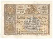 Scotland, Bank of Scotland, One Pound, 22 October 1912, 65/Z 4170, signature of Peter Macdonald (Douglas 76a)....