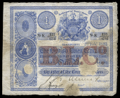 Scotland, The British Linen Co, One Pound, 2 February 1881, K 123/634, signatures of manager and accountant (Douglas...