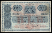 Scotland, The British Linen Bank, Five Pounds, 18 March 1925, V4 9/146, signatures of general manager and accountant...