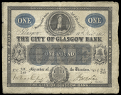 Scotland, The City of Glasgow Bank, One Pound, 11 November 1867, C 844/289, signatures of William Whelan and William...