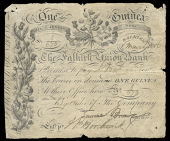 Scotland, The Falkirk Union Bank, One Guinea, 1 March 1806, no. 8/673, signatures of James Brown and William...