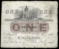 Scotland, The North of Scotland Bank Ltd, One Pound, 1 May 1897, A/P 31/231, signatures of William Scott and George...