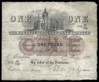 Scotland, The North of Scotland Bank Ltd, One Pound, 1 May 1897, A/P 95/799, signatures of William Scott and Donald...