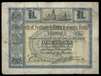 Scotland, The North of Scotland & Town & County Bank Ltd, One Pound, 1 March 1910, A 0029/0276, signatures of J.A....
