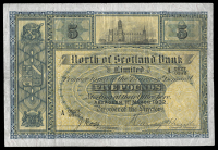 Scotland, North of Scotland Bank Ltd, Five Pounds, 1 March 1932, A 0827/0342, printed signature of Harvey Smith,...