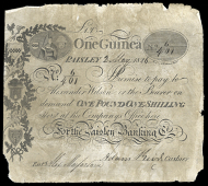 Scotland, The Paisley Banking Co, One Guinea, 2 May 1826, no. 6/401, signatures of Adam Kirk and Alex Macfarlain...