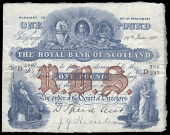 Scotland, The Royal Bank of Scotland, One Pound, 29 June 1921, D 300295, printed signature of David Speed, signed by...