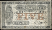 Ireland, Belfast Banking Co Ltd, Five Pounds, 3 December 1913, A/N 8899, signature of  W.G. Crawford (BB 51d; Pick...