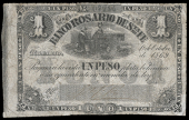 Argentina, Banco Rosario de Sante Fé, One Peso, 1 October 1869, no. 03284 (Pick S1854b). Pressed, otherwise very...