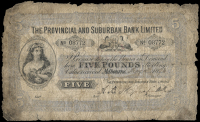 Australia, The Provincial and Suburban Bank Ltd, Five Pounds, fictitious date 18 May 1893, Melbourne, no. 98772...