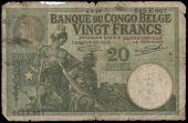 Belgian Congo, Banque du Congo Belge, Five Francs (3), 2 December 1924, Elisabethville, 26 November 1924, Matadi, 21...