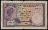 Belgian Congo, Banque Centrale du Congo Belge et du Ruanda-Urundi, Ten Francs (2), 1957, 1958; Twenty Francs, 1957;...